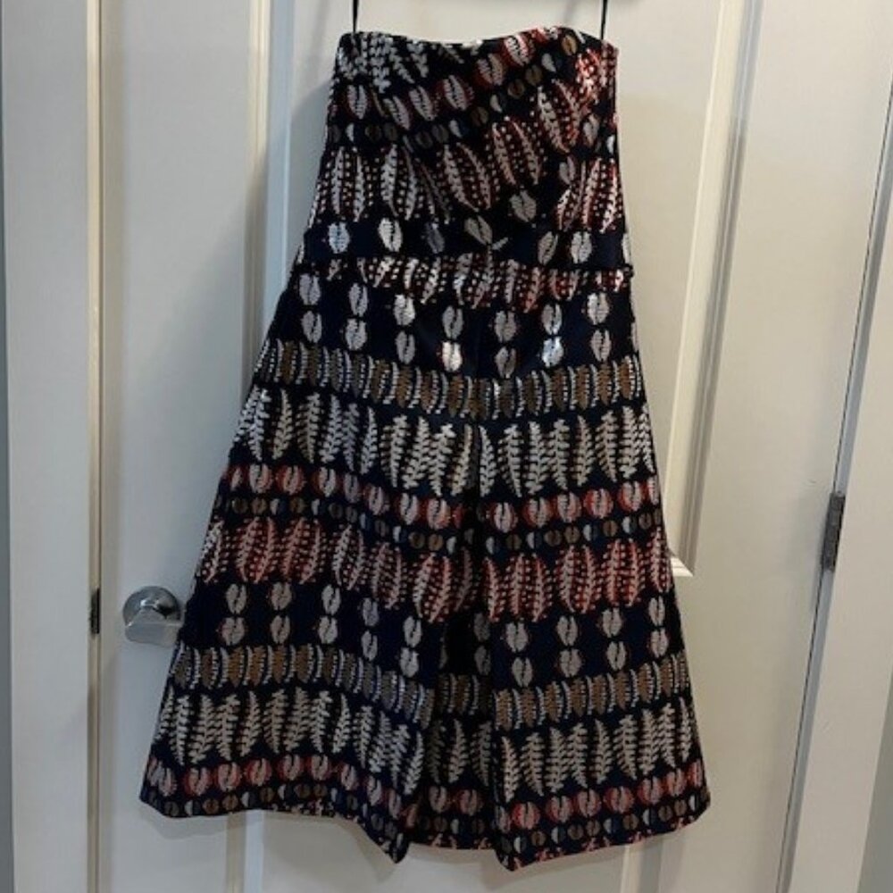 Tory Burch Navy Strapless Dress size 6